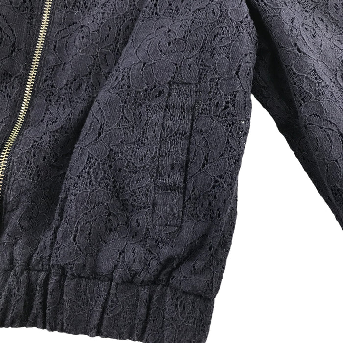 George 7 years navy floral zipped bomber style sweater