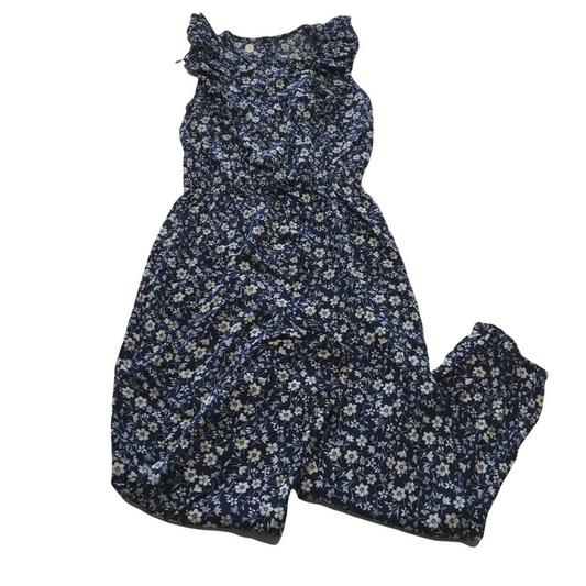 George 8-9 years navy blue and floral jumpsuit