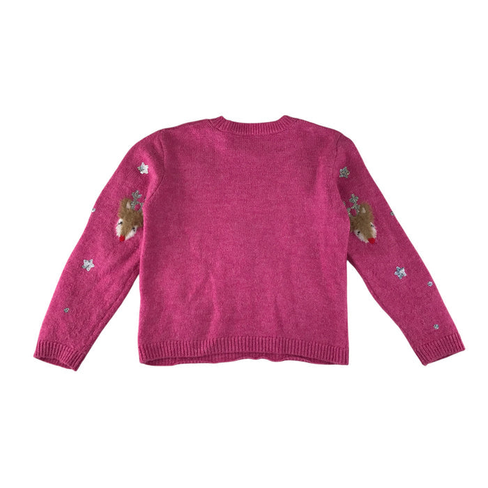 George festive jumper 9-10 years pink reindeers long sleeve pullover
