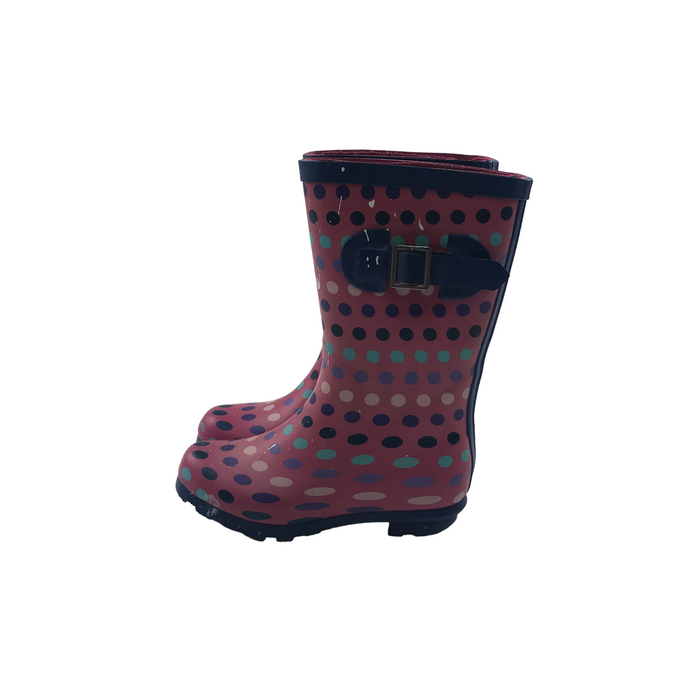 George size UK 11 (jr) pink polka dot wellie boots