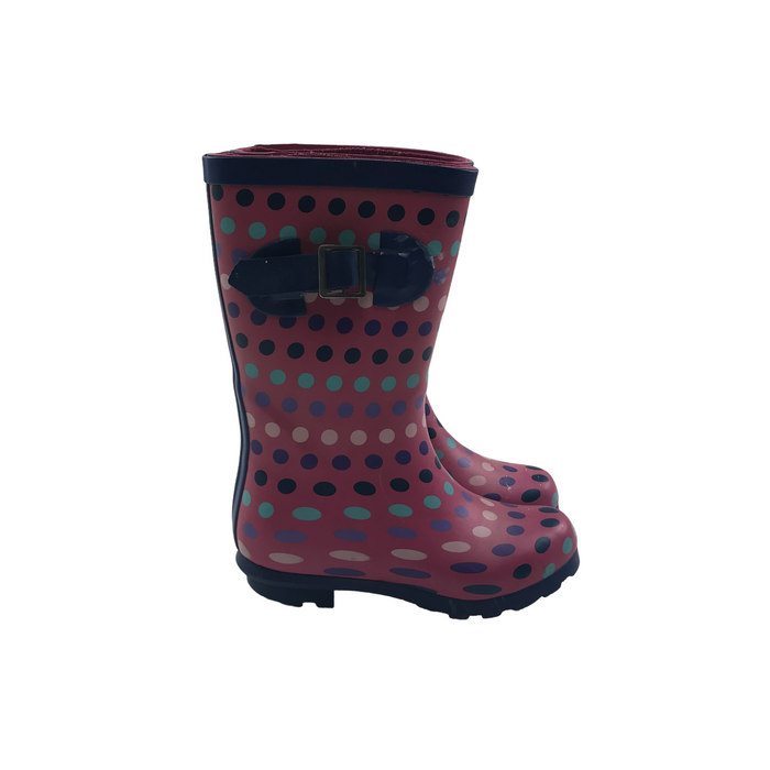 George size UK 11 (jr) pink polka dot wellie boots