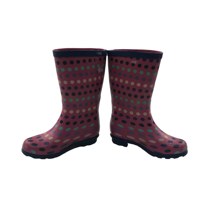 George size UK 11 (jr) pink polka dot wellie boots