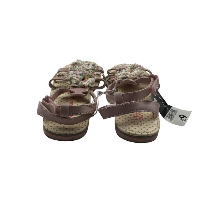 George size UK 12 (jr) pink floral polka dot sandals