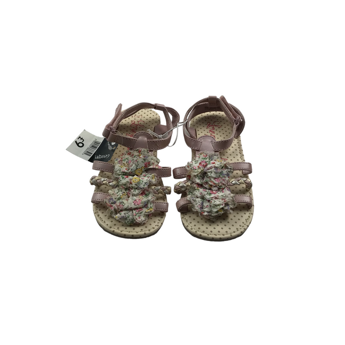 George size UK 12 (jr) pink floral polka dot sandals