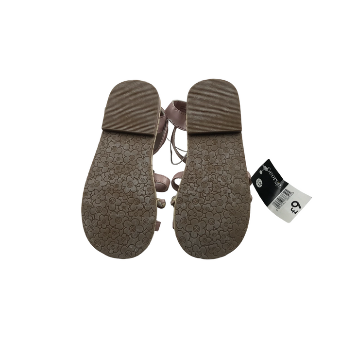 George size UK 12 (jr) pink floral polka dot sandals