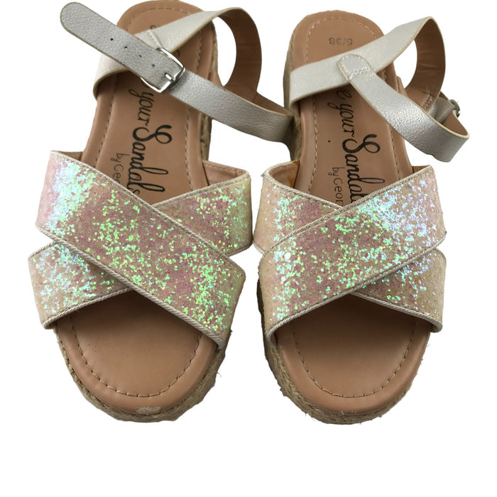 George size UK 5 pink sequin strap sandals