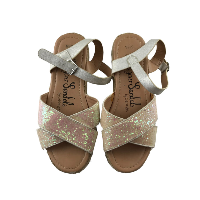 George size UK 5 pink sequin strap sandals