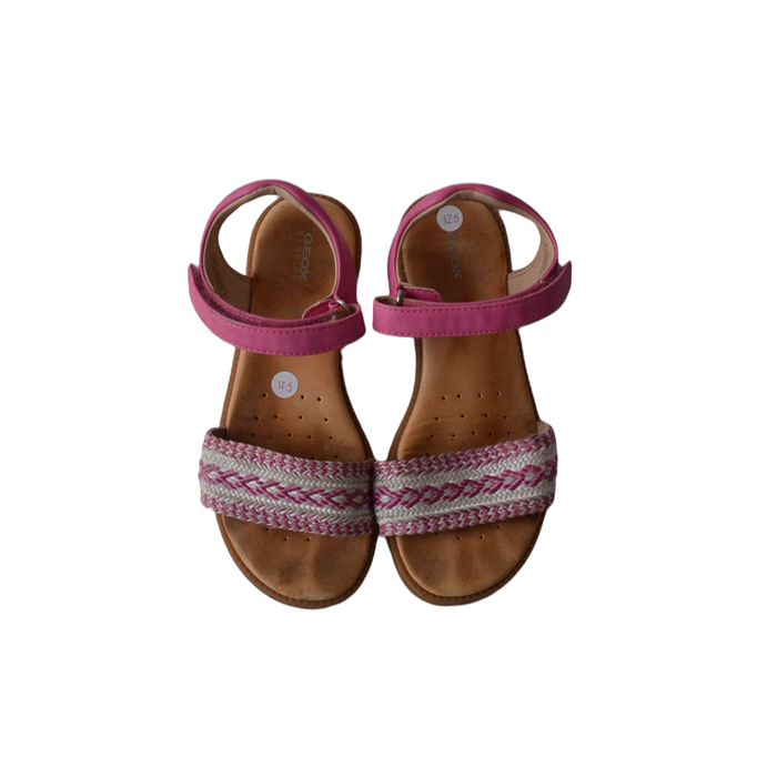 Geox size UK 12.5 (jr) pink embroidery sandals