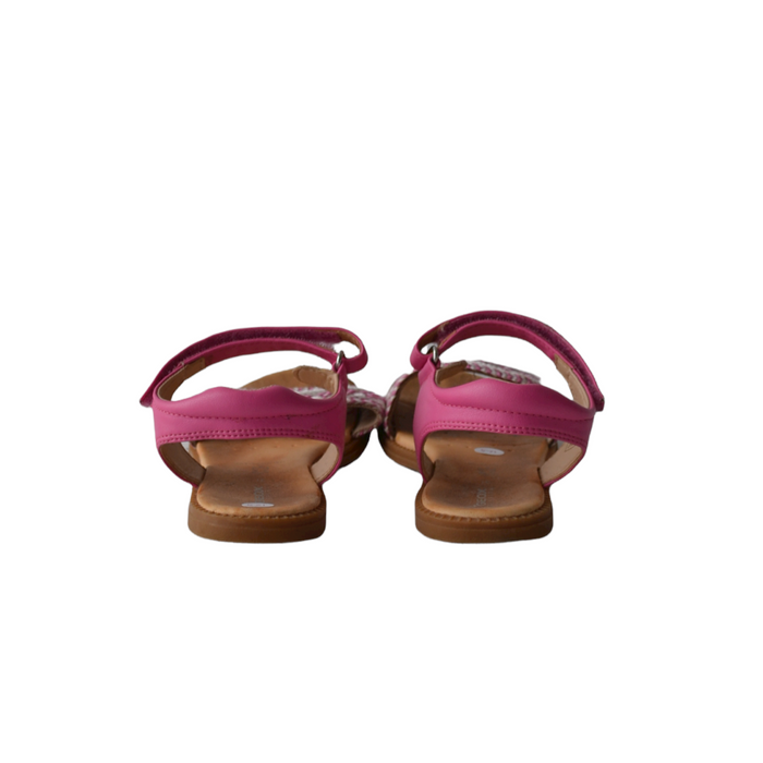 Geox size UK 12.5 (jr) pink embroidery sandals