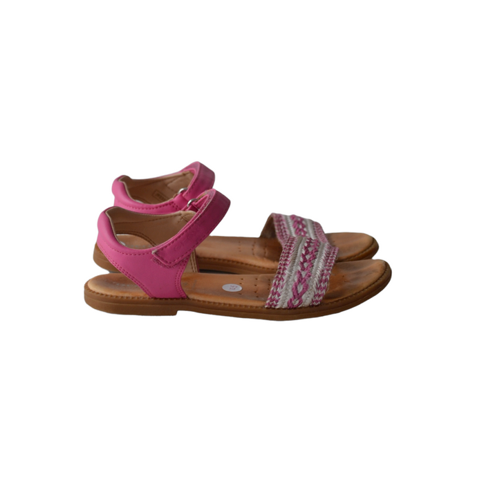 Geox size UK 12.5 (jr) pink embroidery sandals