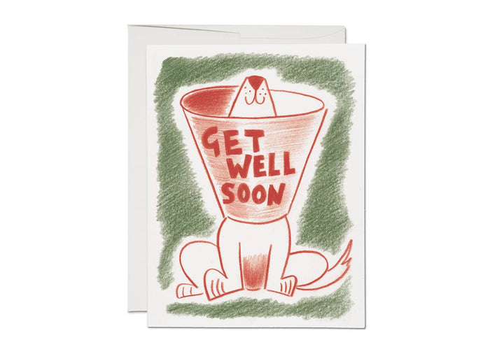 Get Well Soon Card ~ Dog with Cone