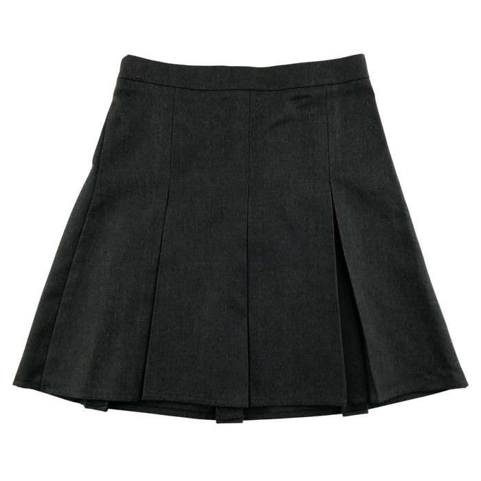 Girls black pleated adjustable waist school skirt