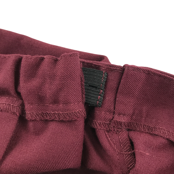Girls burgundy thin waistband pleated school skirt