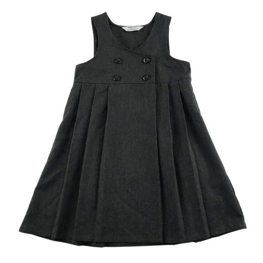 Girls grey double breasted school pinafore