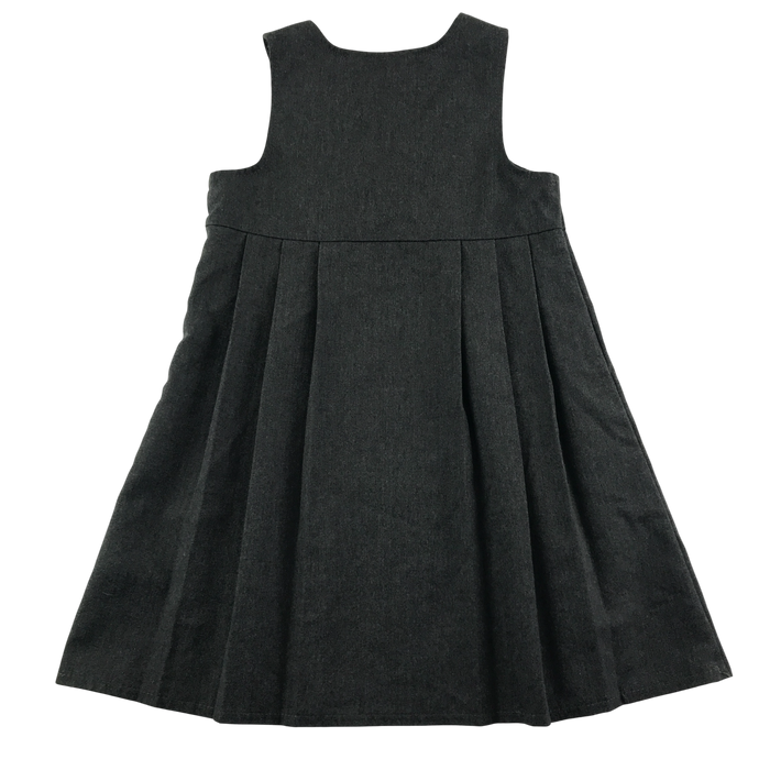 Girls grey double breasted school pinafore