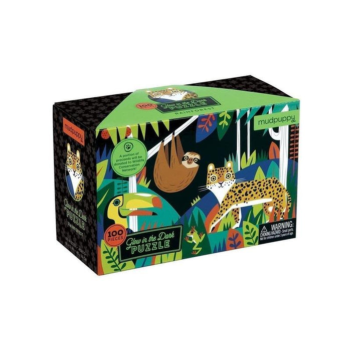 Mudpuppy Glow in the Dark Puzzle - Rainforest (100pc) | Koop.co.nz