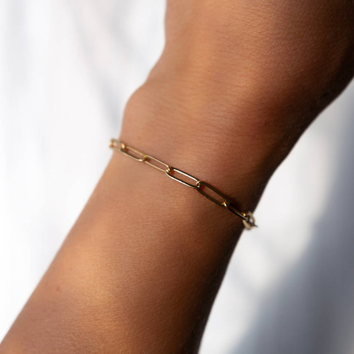 Gold Paper Clip Chain Bracelet