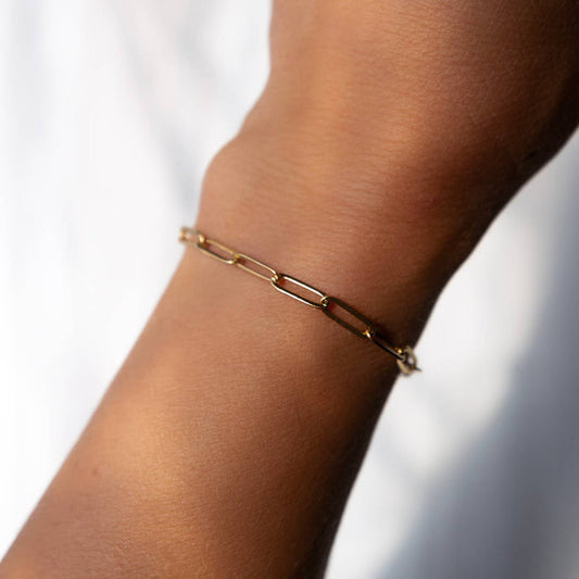 Gold Paper Clip Chain Bracelet