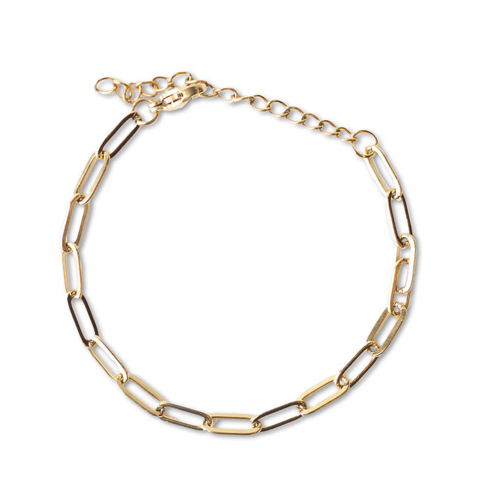 Gold Paper Clip Chain Bracelet
