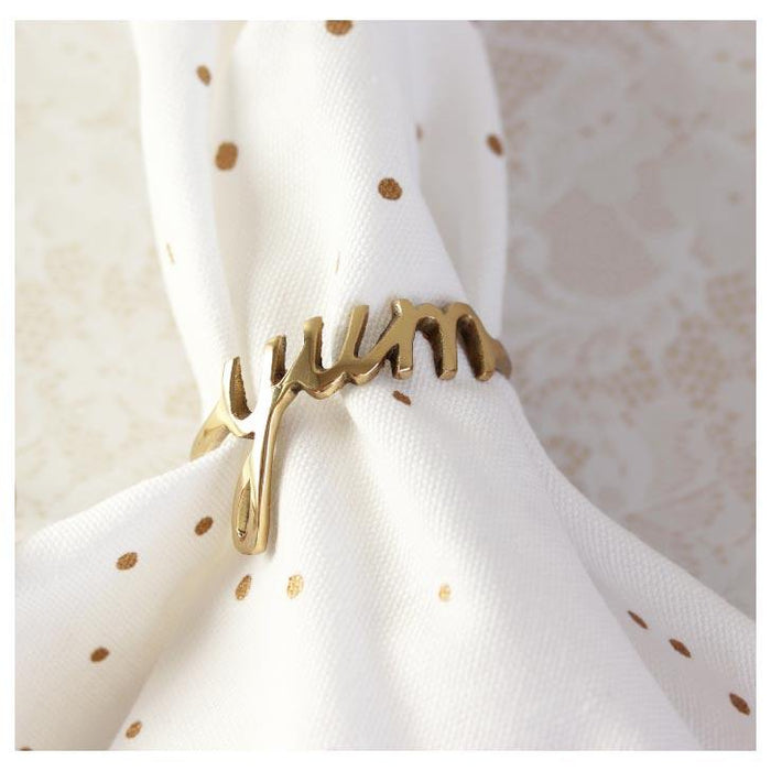 Old Mill Road Gold Yum Napkin Ring | Koop.co.nz