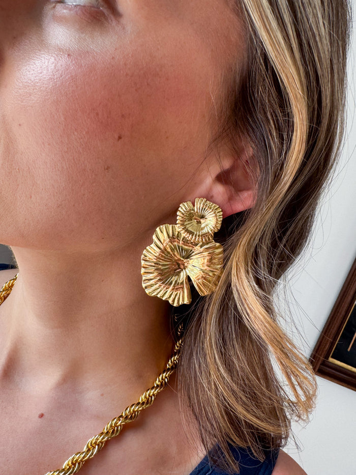 Treasure Jewels Golden Bloom Earrings – women's jewelry - earring
