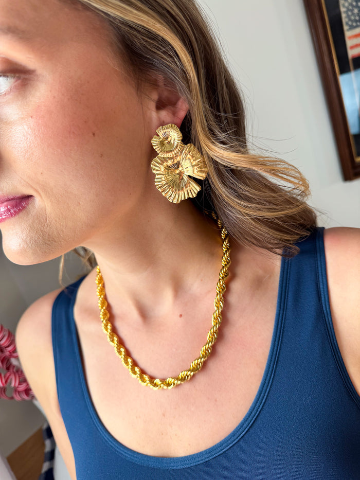 Treasure Jewels Golden Bloom Earrings – women's jewelry - earring