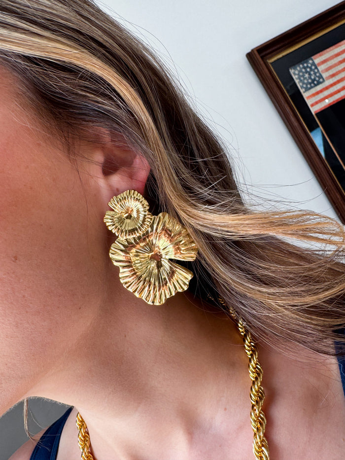Treasure Jewels Golden Bloom Earrings – women's jewelry - earring