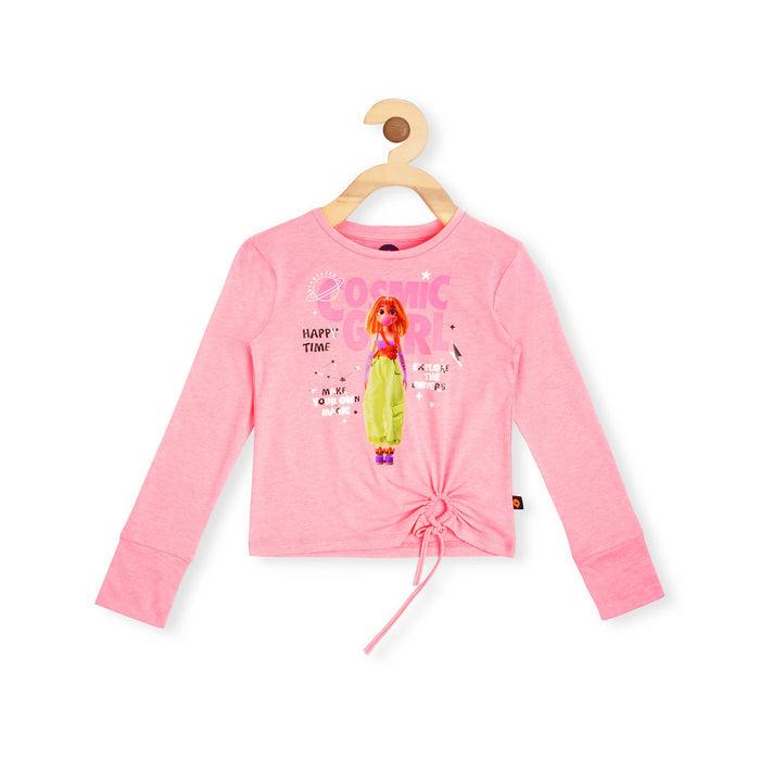 GRAPHIC KNIT TOP VTM08-026 FLAMINGO-PINK