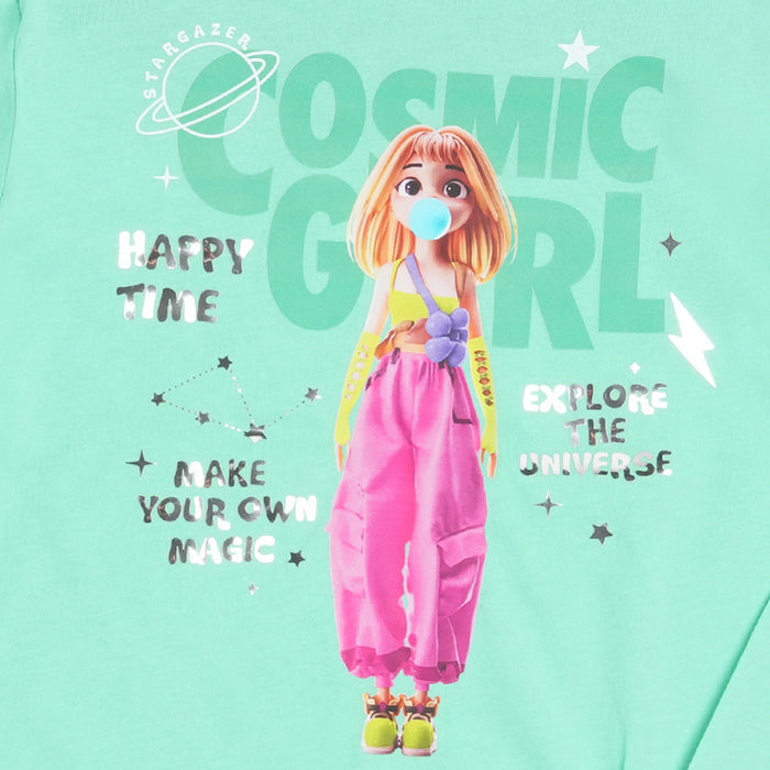 GRAPHIC KNIT TOP VTM08-026 FLAMINGO-PINK