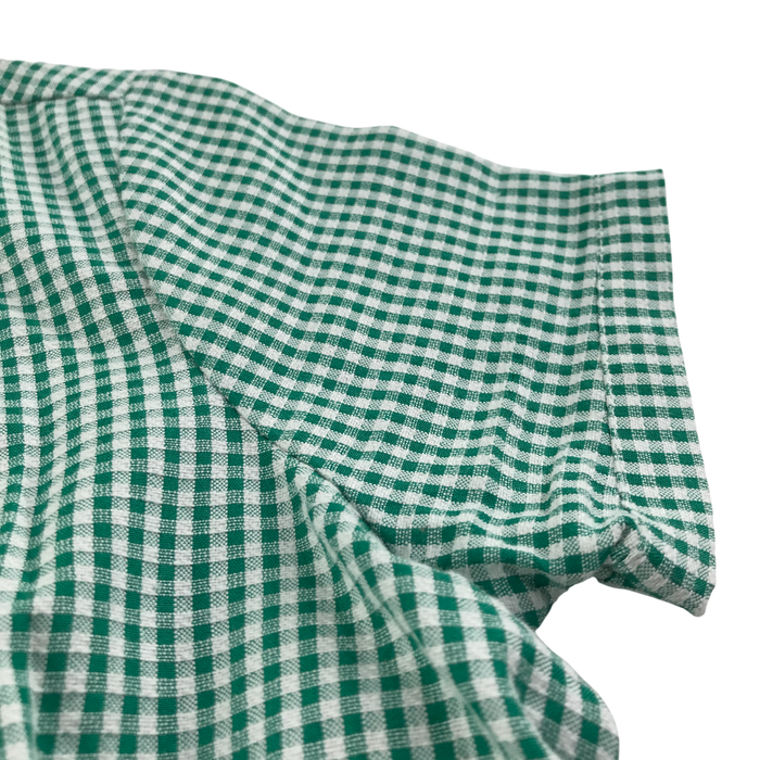 Green gingham with belt girls school summer dress