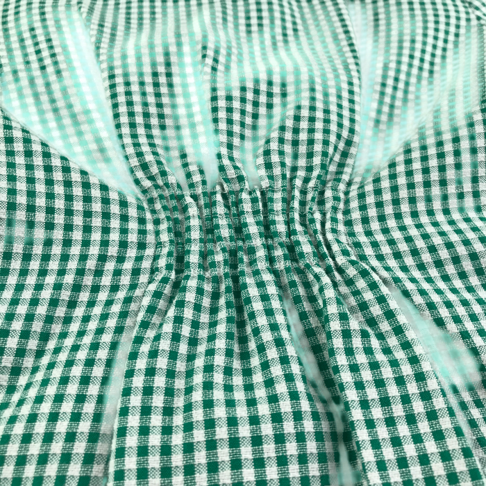 Green gingham with belt girls school summer dress