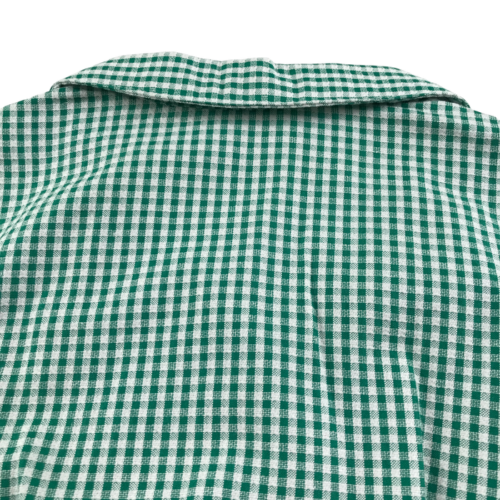 Green gingham with belt girls school summer dress