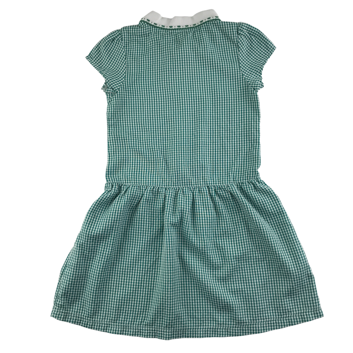 Green gingham with zipper girls school summer dress