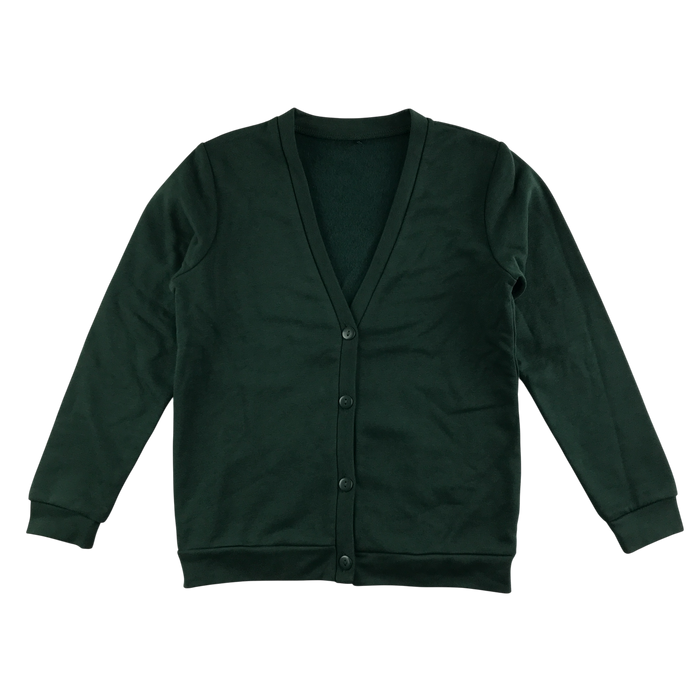 Green girls jersey school cardigan