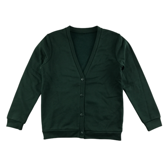 Green girls jersey school cardigan