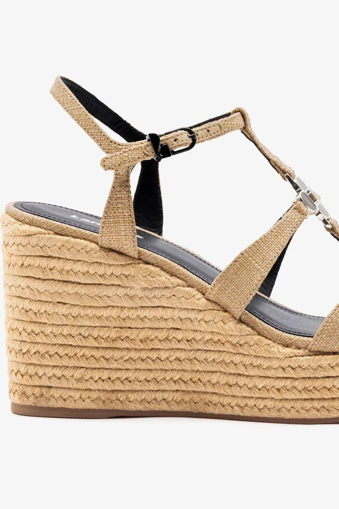 Hana Espadrille Sandal Beige Raffia Sandal Larroudé