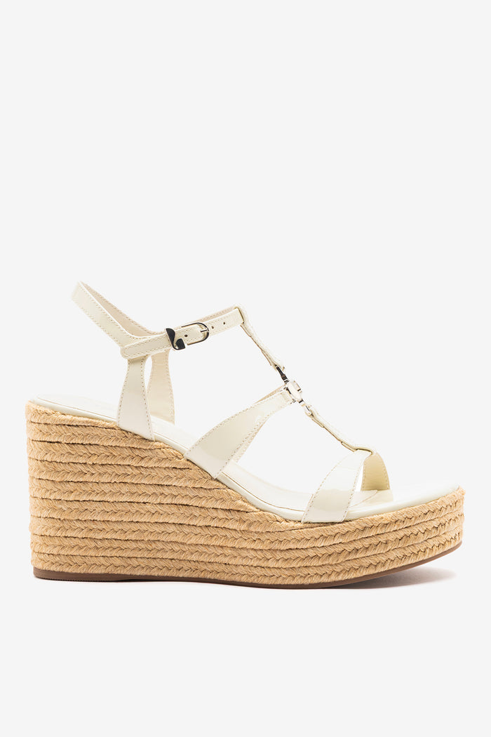 Hana Espadrille Sandal Ivory Leather Sandal Larroudé