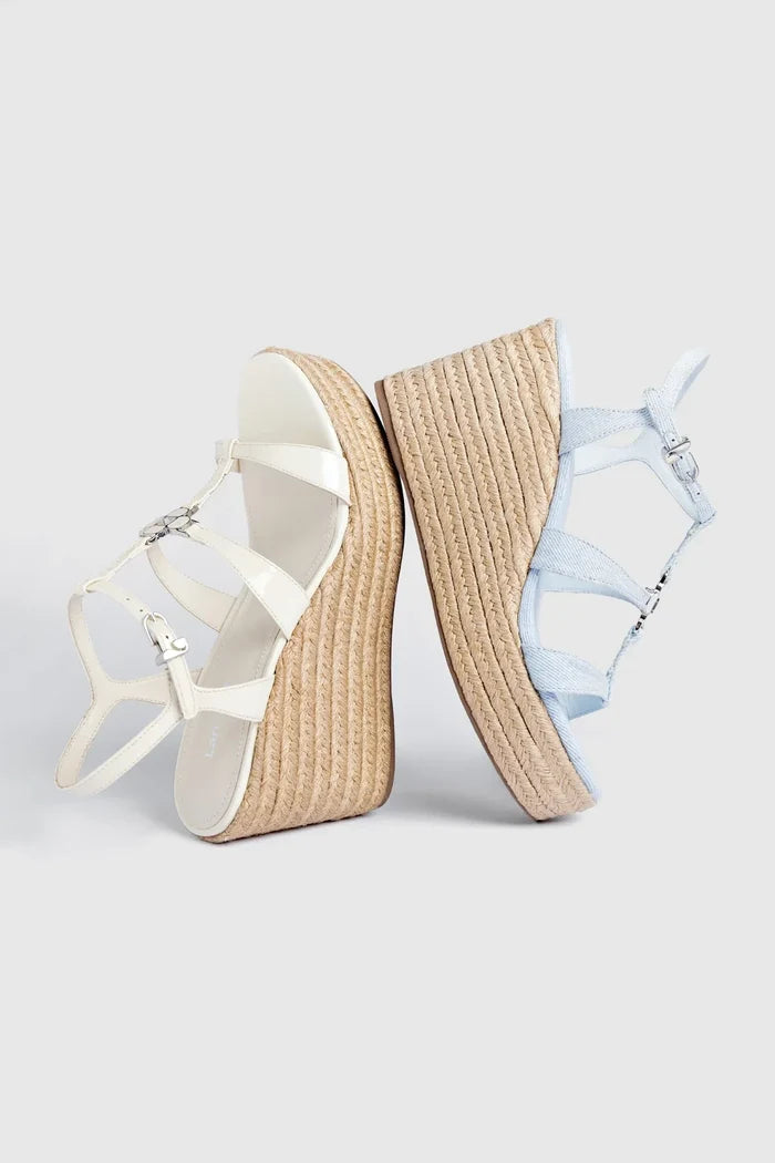 Hana Espadrille Sandal Ivory Leather Sandal Larroudé