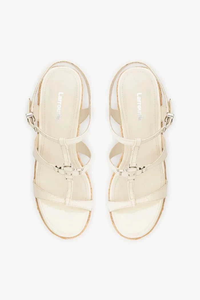 Hana Espadrille Sandal Ivory Leather Sandal Larroudé