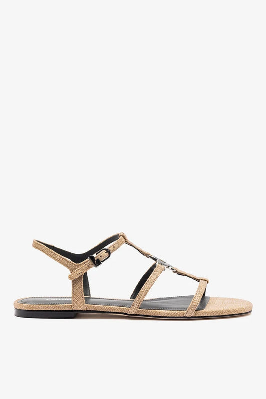 Hana Flat Sandal Beige Raffia Flat - Sandal Larroudé