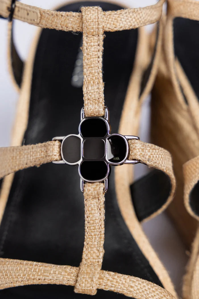 Hana Espadrille Sandal Beige Raffia Sandal Larroudé