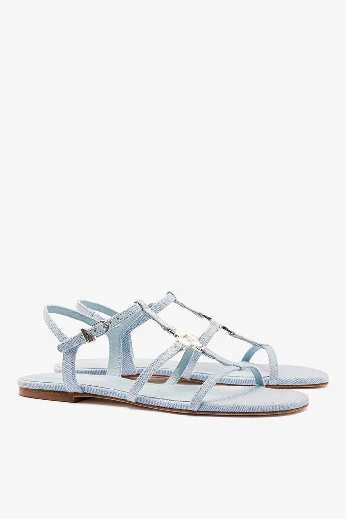 Hana Flat Sandal Maya Denim Flat - Sandal Larroudé