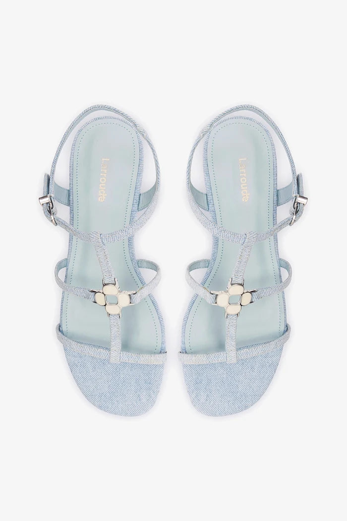Hana Flat Sandal Maya Denim Flat - Sandal Larroudé
