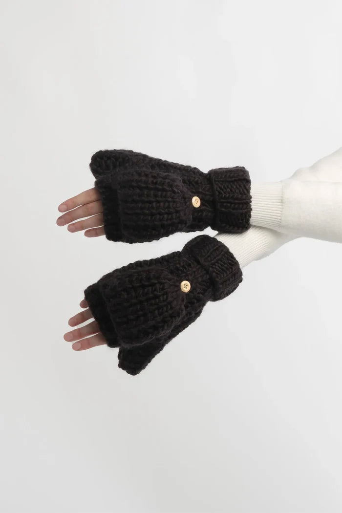 Hand-Knit Flip Mittens / Gloves