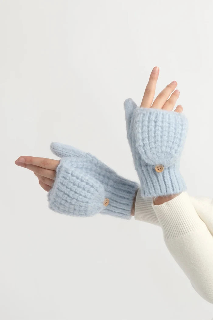 Hand-Knit Flip Mittens / Gloves