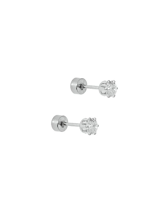 Helen Silver Stud Screwback Earring