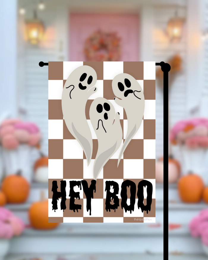 Hey Boo Ghosts Garden Flag