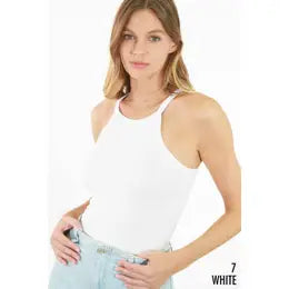 High Neck Ribbed Tank