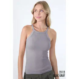 High Neck Ribbed Tank