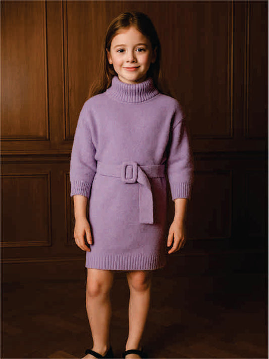 HIGH NECK SWEATER DRESS VTM07-011
